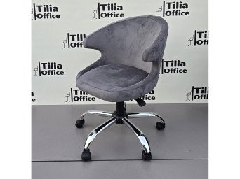 Coket Çalışma Koltuğu Krom Yonca Ayak Koyu Gri